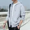 Chamarra tipo waffle para hombre con capucha, chamarra delgada para primavera y otoño, moda casual para hombres jóvenes, combina con todo