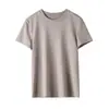 Camiseta de Manga Curta para Mulheres 2026 Novo Estilo Versátil Respirável Linho Tencel Amigo da Pele Confortável Gola Redonda Casual Manga Curta H032409