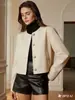 Ropa de Mujer al por Mayor Transfronteriza 2026 Primavera Nuevo Estilo Cuello Redondo Manga Larga Texturizada Corta Chaqueta Estilo Chanel con un Aspecto Elegante y Gracioso
