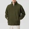 Moletom de fleece pesado estilo americano retrô com gola alta, outono 2026, masculino, manga longa, corte solto, casual, versátil, peça externa