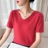 26 Suéter de Tricô Feminino Novo de Outono, Gola V, Manga Curta, Sem Costura, Atacado e Dropshipping
