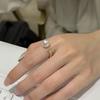 Anillo de perla Akoya para mujer, diseño de nicho, chapado en oro de alta calidad, anillo ajustable abierto personalizado de moda para dedo índice