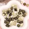 Acrílico Francés Retro Pintado Dorado Cuentas Planas Cuentas Redondas Hecho a Mano DIY Joyería Pulsera Collar Colgante Accesorios Cadena para Teléfono Móvil