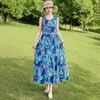 Novo Modelo 2026: Lindo Vestido de Praia da Ilha de Sanya, Vestido Regata sem Mangas, Vestido de Algodão e Seda Estilo Férias, Efeito Emagrecedor