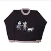 Novo suéter solto de rua casual com gola redonda e desenho animado outono e inverno suéter quente comércio exterior atacado Amazon