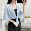 Roupa de Verão Transfronteiriça 2026 Estilo Francês Feminina Manga Longa Proteção Solar Chiffon Xale Cardigã para Ar Condicionado Roupa de Proteção Solar para Praia