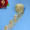 Estilo Étnico Fio de Ouro Lantejoula Renda Bordada Solúvel em Água Renda Oca de 4cm Acessórios para Vestuário Decorações de Gola DIY