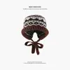 Sombrero de Lana Cálido de Otoño e Invierno Tejido a Mano con Corte en la Puntera Estilo Étnico para Mujer con Borla Protección para las Orejas Gorro de Punto Pulóver