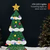 Árbol de Navidad de Hierro 2D con Cadena de Luces Paquete de Regalo Decoraciones Exteriores Patio Festivo Luces LED Arreglo Transfronterizo