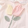 Mameluco de bebé verano ropa de bebé niña flor pequeña tridimensional manga corta ropa fina de bebé ropa de bebé de un año