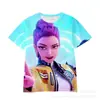 Nova Camiseta Camiseta de Malha Estampada Filme Caça às Bruxas Gola Redonda Manga Curta Estampa Digital Anime Desenho Animado