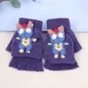 Guantes de Ultraman Tridimensional para Niños con Solapa para Otoño e Invierno Lindos Dibujos Animados Forrados de Felpa Cálidos para Estudiantes de Primaria Guantes de Cinco Dedos para Escribir
