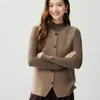 Chaleco de punto liso de color sólido con cuello redondo para mujer, cárdigan de punto, suéter sin mangas holgado nuevo para otoño e invierno
