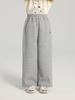 Pudding Haru Pantalones de Pierna Ancha para Niñas 2025 Primavera Nuevo Pantalón Casual Recto para Niñas Mayores Tejido Holgado Largo