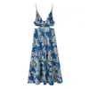 Atacado de Roupas Femininas Transfronteiriças Estilo Europeu e Americano Verão 2026 Nova Moda Elegante Estampado Nicho Vestido de Alça Fina