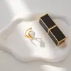 Anillo Corazón de Amor Imitación Perla de Acero de Titanio Jieding, Joyería de Mano que No se Desvanece, Accesorios de Acero Inoxidable, Acero de Titanio Transfronterizo que No se Desvanece
