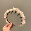 Diadema de Malla Plegada Coreana Ultra-Hada, Suave, de Alta Gama, con Dientes, Antideslizante, Corona Alta, Diadema Elegante, Pinza para el Cabello, Goma para el Cabello