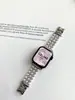 Adecuado para Iwatch7 Generación Estilo Pequeño Fragante Cadena de Perlas Correa para Apple Watch Se89 Generación Ultra Pulsera de Metal Incrustada con Perlas