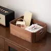 Caja de Almacenamiento de Escritorio de Nogal Negro, a Prueba de Polvo, Madera Maciza, Caja de Almacenamiento Móvil para Artículos Varios y Juegos de Té