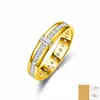 Anillo de círculo completo de moissanita de plata pura S925, todo moissanita plata 925 anillo cerrado liso transfronterizo para mujer, en stock para venta al por mayor
