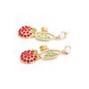Japonês e coreano exagerado estilo pastoral brincos de cereja de diamante colorido personalizado fruta criativa com brincos longos de pérola fornecimento transfronteiriço