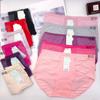 Cuecas femininas tamanho grande cintura média algodão listrado estiramento 6535 algodão respirável feminino 2213 roupa interior