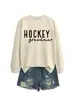 Sudadera para Mujer Amazon Otoño e Invierno Cómoda y Versátil Casual Transfronteriza Hockey Abuela Corazón Pequeño