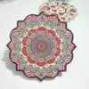 Porta-copos/Tapete de Mesa Cerâmico Estilo Étnico Especial de Xinjiang com Relevo Dourado Antiderrapante Isolante Térmico Presente de Viagem Lembrança