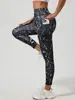 Pantalones de yoga con estampado aleatorio europeo y americano, efecto mármol, estampado de serpiente, estampado de leopardo, cielo estrellado, cintura alta, ropa deportiva para mujer