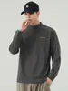Camiseta de hombre Anyang de peso pesado 250 g, cuello semi-alto, manga larga, nuevo estilo otoño 2026, adecuada como capa interior o capa base