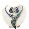 Pendientes de Pavo Real con Pedrería Transfronterizos Set de Joyería de Collar Accesorios de Ropa de Temperamento Simple para Mujer Fábrica de Joyería