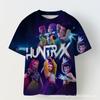 Camiseta Informal de Manga Corta para Niñas Transfronteriza Patrón de Grupo de Chicas Cazadoras K-Pop Camiseta de Manga Corta Infantil Estampada en 3D