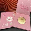 Adornos de oro puro 999, boda feliz, monedas de oro, regalos del Día de San Valentín, transmisión en vivo, regalos festivos