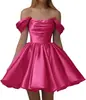 Vestido Curto de Coquetel Europeu e Americano Assimetria, Vestido de Festa de Aniversário à Noite, Vestido de Banquete para Socialites, Vestido Usável no Dia a Dia