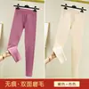 Calzoncillos largos de terciopelo para hombre y mujer otoño e invierno pantalones interiores de algodón leggings gruesos forrados de polar pantalones cálidos para mujer
