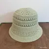 Estilo Suave e Delicado! Chapéu de Tricô Vazado Feito à Mão para Mulheres, Realça o Tom da Pele, Rejuvenescedor, Magia Sem Maquiagem, Chapéu de Pescador Artístico Estilo Japonês