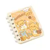 A7 Cuaderno Pequeño Oso Pudín Línea Horizontal Cuaderno de Espiral Dibujo Animado Lindo Bloc de Notas 80 Hojas Cuaderno de Línea Horizontal Diario