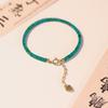 [Verde Primavera] Pulsera Extremadamente Fina Diseño de Nicho Femenino Forma Cuadrada Retro Turquesa Pulsera Turquesa Verde Fresco