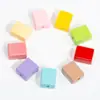 Macarrón acrílico color sólido rectangular cuentas sueltas agujero recto cuentas cuadradas lisas accesorios para pulsera DIY venta al por mayor