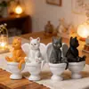 Figuras de Gatos para Coche en Posturas de Baño, 4 Tipos de Serie de Baño de PVC, Figuras Peculiares para Decoración Interior de Coche