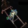 Broche de prata esterlina esmaltado estilo nacional elegante elegante nuvem auspiciosa flor pin retrô corte diamante micro casaco terno