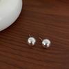 Pendientes Minimalistas de Bola Redonda para Mujer, Personalidad Retro Coreana, Simples y Versátiles, Elegantes Pendientes Chapados en Cobre Dorado