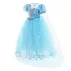 Vestido da Elsa de Frozen Vestido da Princesa Cinderela Vestido de Halloween Moda Primavera e Outono Infantil