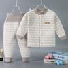 Conjunto de Ropa Interior Térmica de Tres Capas para Bebés y Niños Pequeños Cintura Alta Engrosada Ropa de Otoño para Niño y Niña Pantalones de Otoño Pijama de Otoño e Invierno para Bebé