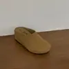 Chinelos Birkenstock de Couro com Solado Grosso e Salto Alto de 7cm para Mulheres Usarem Fora, Estilo Floresta, Feios e Fofos, Meio-Chinelos Baotou de Nicho, Slip-Ons Preguiçosos
