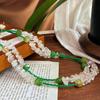 Collar de ópalo artificial de cristal blanco natural con calcedonia verde natural y diseño original, accesorios de cadena para clavícula.