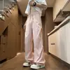Pantalones plisados de seda helada para hombre, estilo fino de verano, pantalones casuales deportivos rectos, frescos y holgados para adolescentes y estudiantes de secundaria