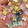 Flor de cuatro hojas con esmalte de hortensia y agujero de aprox. 10 mm, cabeza de horquilla antigua para DIY, tocado, pulsera, material hecho a mano