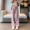 Pantalones de Maternidad Otoño Invierno Ropa Exterior Pantalones de Pierna Ancha Más Terciopelo Tallas Grandes Sueltos Adelgazantes Moda Casual Pantalones Largos Ropa de Otoño para Maternidad