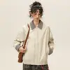 Chaqueta Retro de Color Contrastante con Solapa para Hombres y Mujeres, Chaqueta de Béisbol Suelta de Marca Retro de Moda para Primavera y Otoño, Mismo Estilo para Hombres y Mujeres